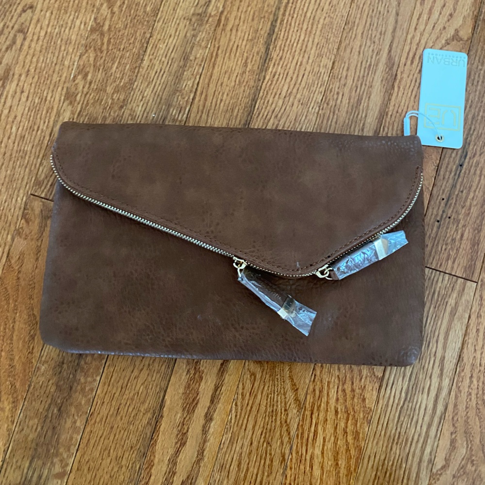 Vici dolls brand new brown clutch gold chain handbag purse bag